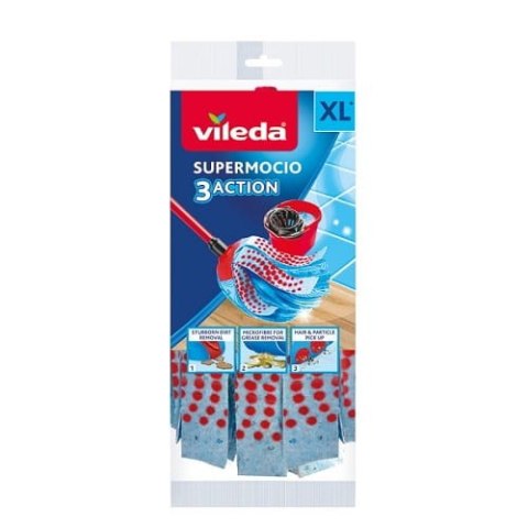 Mop VILEDA 3Action SuperMoc 100% microfibra zapas