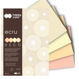 Blok DECO Ecru Happy Color A4, 20ark,170g,5 kolor