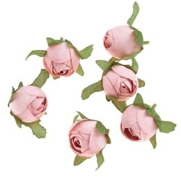 Główki kwiatowe - Róża 3cm 6szt jasny róż