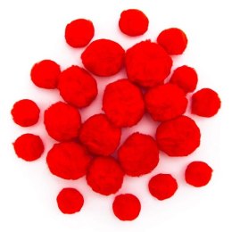 Pompony akrylowe mix czerwone (24szt.)