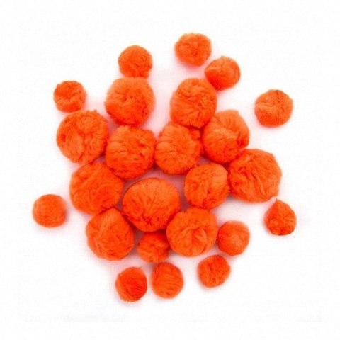 Pompony akrylowe mix pomarańczowe (24szt.)