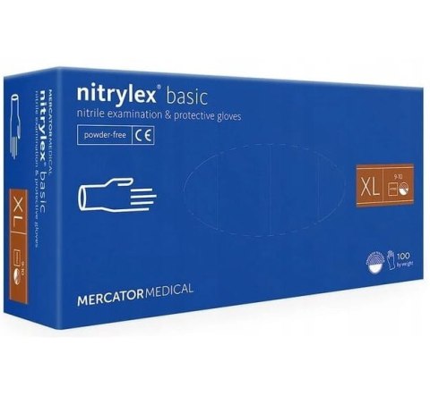 Rękawice MERCATOR NITRYLEX "XL" basic (100szt) niebieskie
