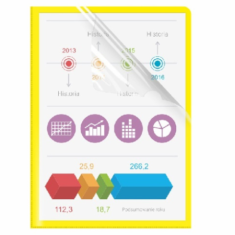 Obwoluta A4 L żółta Biurfol