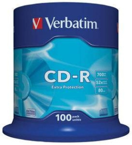 CD-R VERBATIM 700MBx52 DL Extr.Protect. Cake 100