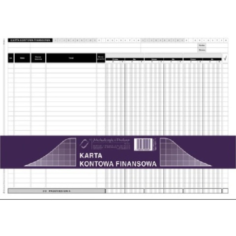 Karta kontowa materiałowa ilość-wartośc A5 (20szt)